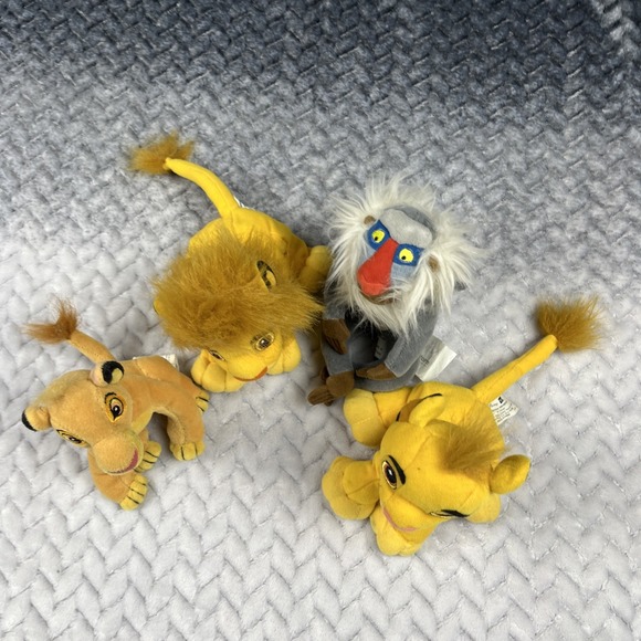 Disney Lion King 4 Plushies Collectible Toy Stuffies Simba x2/Rafiki/Mufasa 5.5" - Picture 2 of 14